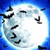 Aesthetic Blue Sky Full Moon Night Bats Diamond Painting