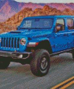 Blue Jeep Diamond Paintings