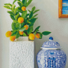 Blue Vase With Lemon Tree Diamond Paintings