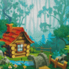 Cartoon House In A Jungle Diamond Paintings