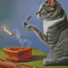 Cat Smoking Diamond Paintings