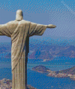 Christ The Redeemer Back Of The Statue Diamond Paintings
