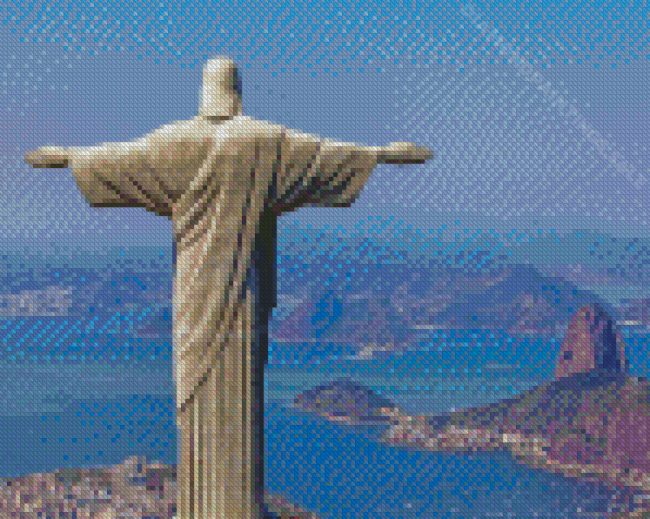 Christ The Redeemer Back Of The Statue Diamond Paintings