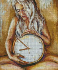 Clock Woman Art Diamond Paintings