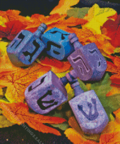 Dreidel Fall And Leaves Diamond Paintings