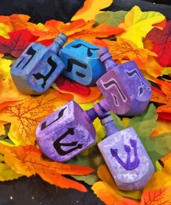 Dreidel Fall And Leaves Diamond Painting