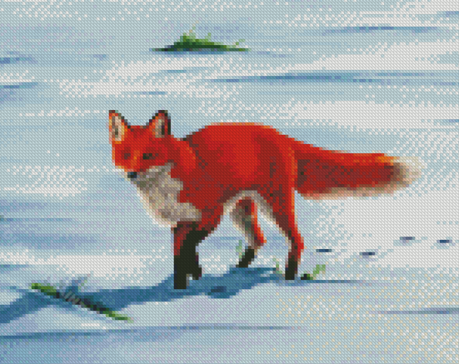 Fox In The Snow Diamond Paintings