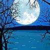 Full Moon Over Lake Diamond Painting