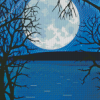 Full Moon Over Lake Diamond Paintings