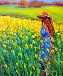 Girl In Flowers Meadow Diamond Painting