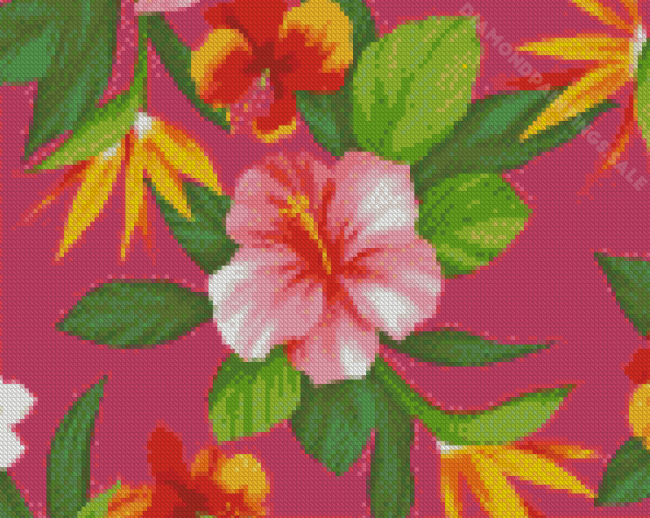 Hawaiian Flower Art Diamond Paintings