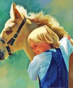 Horse And Child Diamond Painting