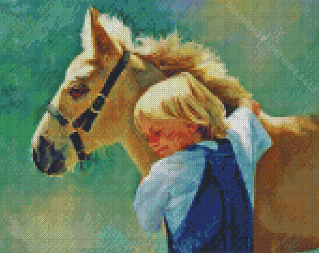 Horse And Child Diamond Paintings