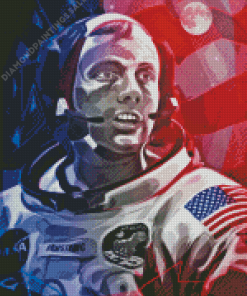 Illustration Neil Armstrong Astronaut Diamond Paintings
