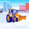 Illustration Snow Plows Diamond Painting