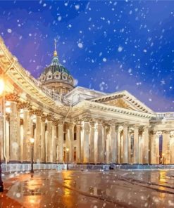 Kazan Cathedral Snow Scene Diamond Painting