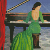 Lady Playing Piano Diamond Paintings