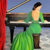 Lady Playing Piano Diamond Painting