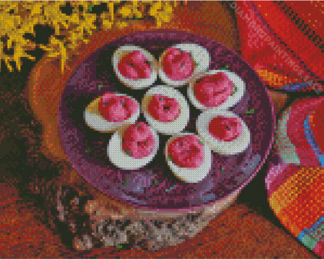 Pink Deviled Eggs Diamond Paintings