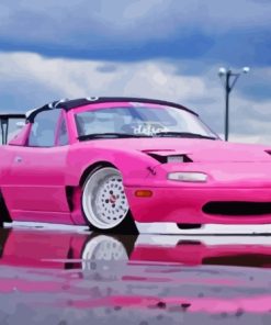 Pink Mazda Miata Diamond Painting