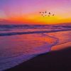 Purple Sunset Over Beach Diamond Painting