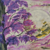 Purple Tree In Moon Art Diamond Paintings