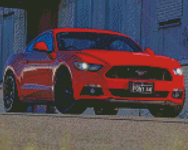 Red 2017 Ford Mustang Diamond Paintings