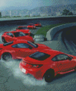 Red Toyota Gr 86 Cars Diamond Paintings