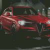 Red Alfa Romeo Stelvio Diamond Paintings