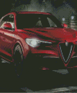 Red Alfa Romeo Stelvio Diamond Paintings