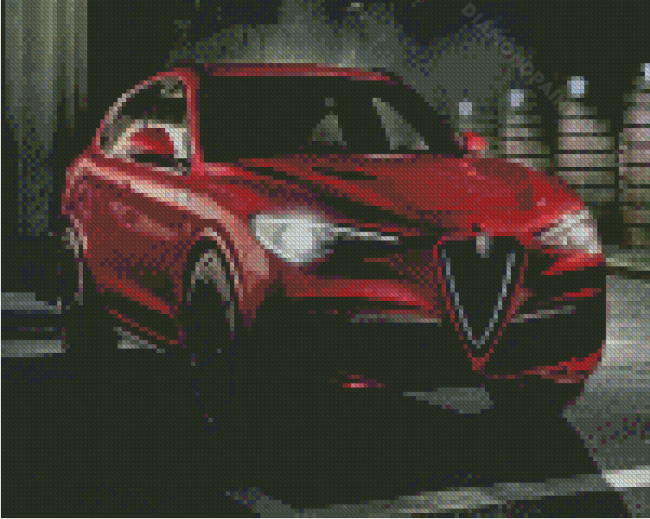 Red Alfa Romeo Stelvio Diamond Paintings