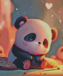 Sad Anime Baby Panda Diamond Paintings