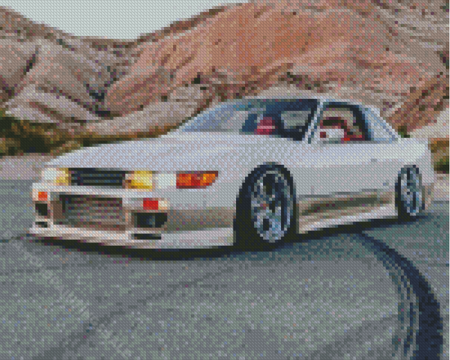 Silvia S13 White Car Diamond Paintings