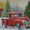 Snow Christmas Ford Truck Diamond Paintings