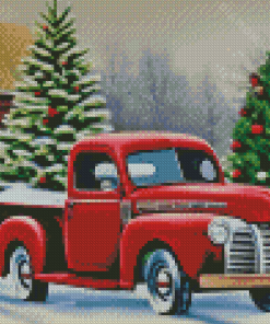 Snow Christmas Ford Truck Diamond Paintings