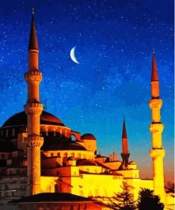 Starry Night Mosque Diamond Painting