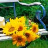 Sunflowers On A Garden Chair Diamond Painting