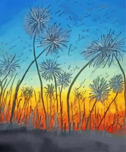 Sunset Dandelions Meadow Diamond Painting