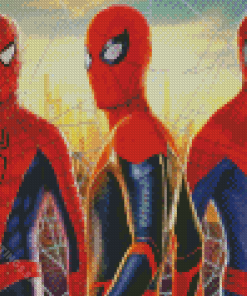 Three Spidermen Heroes Diamond Paintings