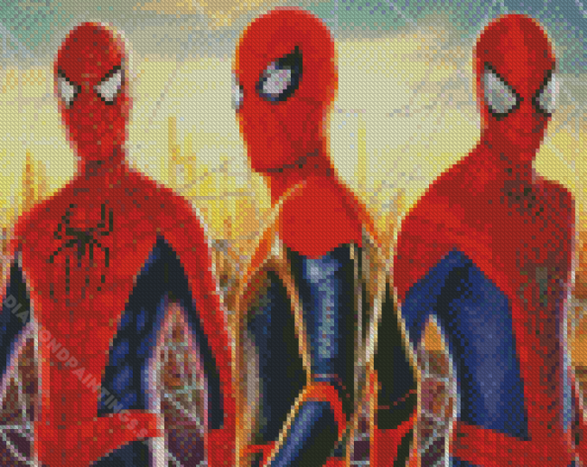 Three Spidermen Heroes Diamond Paintings