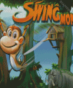 Video Game Swinging Monkey Diamond Paintings