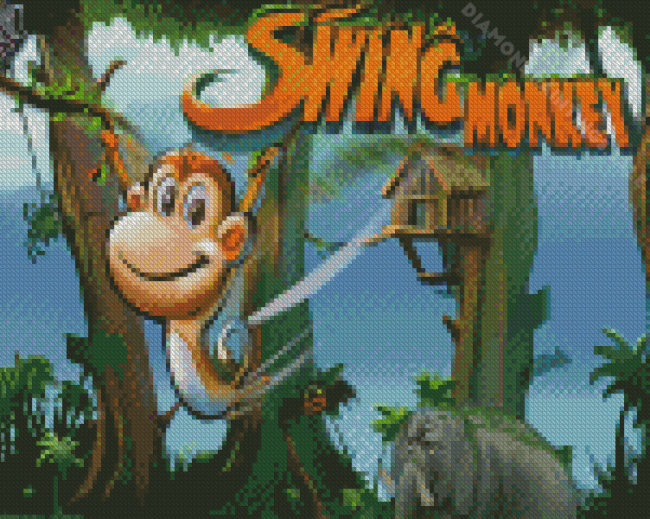 Video Game Swinging Monkey Diamond Paintings