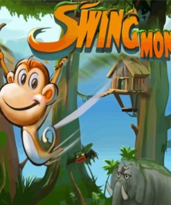 Video Game Swinging Monkey Diamond Painting