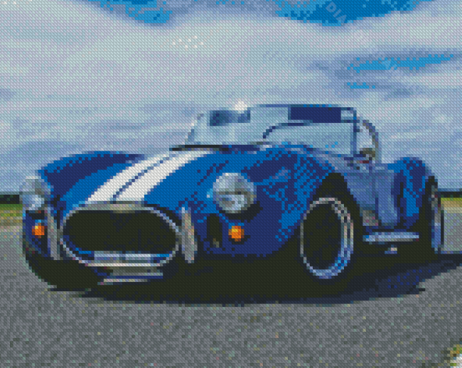 Vintage Blue Cobra Le Mans Car Diamond Paintings