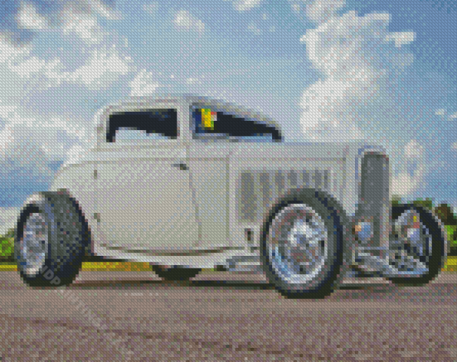 White 32 Ford Car Diamond Paintings