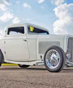 White 32 Ford Car Diamond Painting