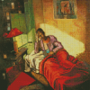 Woman Reading In Bed Diamond Paintings