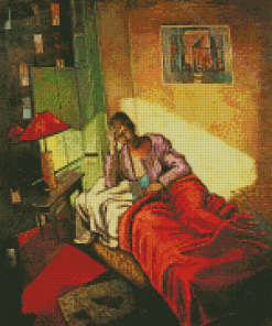 Woman Reading In Bed Diamond Paintings