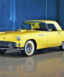 Yellow Ford Thunderbird Car Diamond Painting