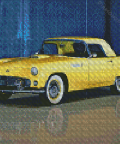 Yellow Ford Thunderbird Car Diamond Paintings